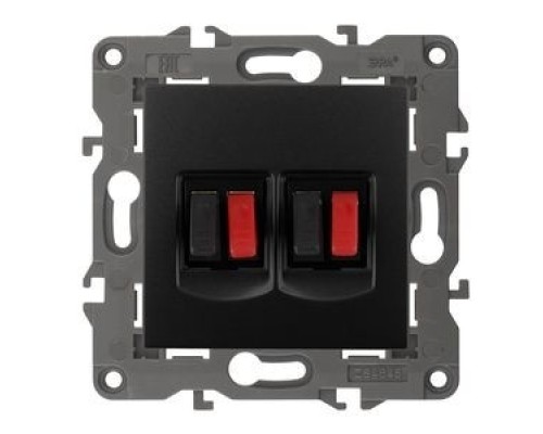 [ЭРА Розетки, выключатели] Эра Б0034330 14-3112-05 Розетка аудио двойная, IP20, Эра Elegance, антрацит