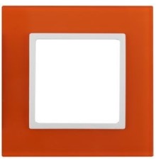 Эра Б0034477 14-5101-22 Рамка на 1 пост, стекло, Эра Elegance, оранжевый+бел