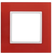 Эра Б0034478 14-5101-23 Рамка на 1 пост, стекло, Эра Elegance, красный+бел