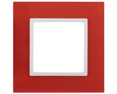 [ЭРА Розетки, выключатели] Эра Б0034478 14-5101-23 Рамка на 1 пост, стекло, Эра Elegance, красный+бел