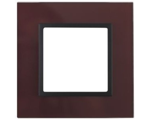 [ЭРА Розетки, выключатели] Эра Б0034479 14-5101-25 Рамка на 1 пост, стекло, Эра Elegance, бордо+антр