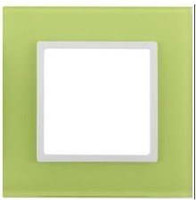 Эра Б0034480 14-5101-26  Рамка на 1 пост, стекло, Эра Elegance, лайм+бел