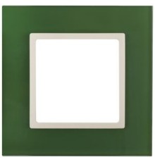 Эра Б0034481 14-5101-27 Рамка на 1 пост, стекло, Эра Elegance, зелёный+сл.кость