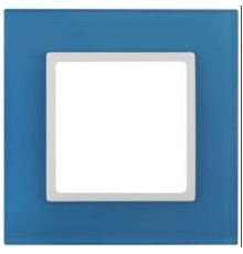 Эра Б0034482 14-5101-28 Рамка на 1 пост, стекло, Эра Elegance, голубой+бел