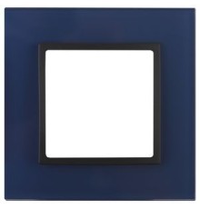 Эра Б0034483 14-5101-29 Рамка на 1 пост, стекло, Эра Elegance, синий+антр