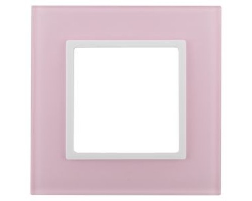 [ЭРА Розетки, выключатели] Эра Б0034484 14-5101-30 Рамка на 1 пост, стекло, Эра Elegance, розовый+бел