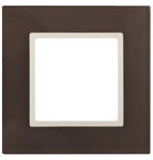Эра Б0034485 14-5101-31 Рамка на 1 пост, стекло, Эра Elegance, мокко+сл.к
