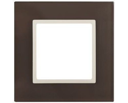 [ЭРА Розетки, выключатели] Эра Б0034485 14-5101-31 Рамка на 1 пост, стекло, Эра Elegance, мокко+сл.к