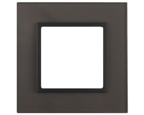 [ЭРА Розетки, выключатели] Эра Б0034486 14-5101-32 Рамка на 1 пост, стекло, Эра Elegance, серый+антр