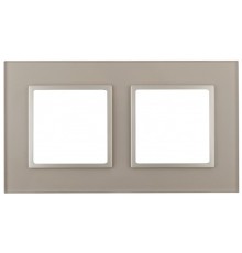 Эра Б0034491 14-5102-04 Рамка на 2 поста, стекло, Эра Elegance, шампань+шамп