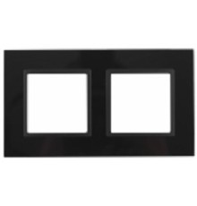 Эра Б0034492 14-5102-05 Рамка на 2 поста, стекло, Эра Elegance, чёрный+антр