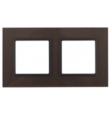 Эра Б0034493 14-5102-13 Рамка на 2 поста, стекло, Эра Elegance, бронза+антр