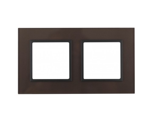 [ЭРА Розетки, выключатели] Эра Б0034493 14-5102-13 Рамка на 2 поста, стекло, Эра Elegance, бронза+антр