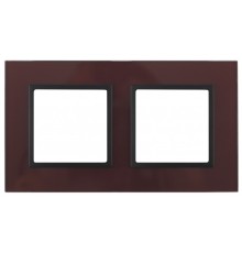 Эра Б0034497 14-5102-25 Рамка на 2 поста, стекло, Эра Elegance, бордо+антр