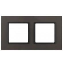 Эра Б0034504 14-5102-32 Рамка на 2 поста, стекло, Эра Elegance, серый+антр
