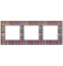 Эра Б0034505 14-5103-00 Рамка на 3 поста, стекло, Эра Elegance, прозрачный+бел