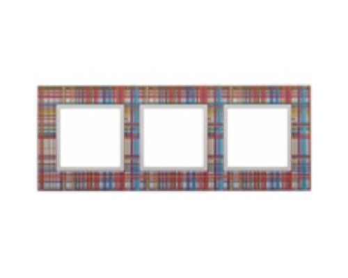 [ЭРА Розетки, выключатели] Эра Б0034505 14-5103-00 Рамка на 3 поста, стекло, Эра Elegance, прозрачный+бел