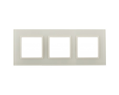 [ЭРА Розетки, выключатели] Эра Б0034507 14-5103-02 Рамка на 3 поста, стекло, Эра Elegance, сл.кость+сл.к