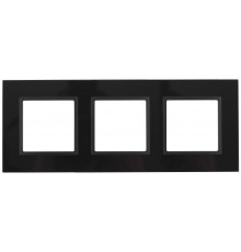 Эра Б0034510 14-5103-05 Рамка на 3 поста, стекло, Эра Elegance, чёрный+антр