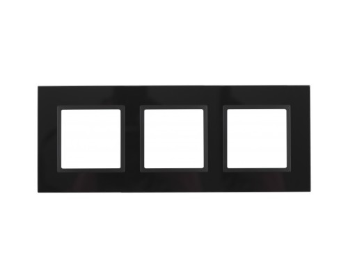 [ЭРА Розетки, выключатели] Эра Б0034510 14-5103-05 Рамка на 3 поста, стекло, Эра Elegance, чёрный+антр
