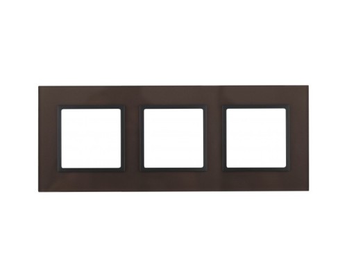 [ЭРА Розетки, выключатели] Эра Б0034511 14-5103-13 Рамка на 3 поста, стекло, Эра Elegance, бронза+антр