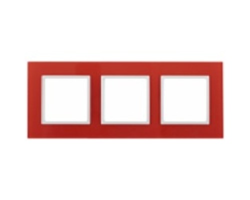 [ЭРА Розетки, выключатели] Эра Б0034514 14-5103-23 Рамка на 3 поста, стекло, Эра Elegance, красный+бел