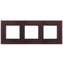 Эра Б0034515 14-5103-25 Рамка на 3 поста, стекло, Эра Elegance, бордо+антр