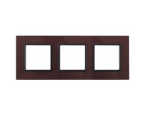 [ЭРА Розетки, выключатели] Эра Б0034515 14-5103-25 Рамка на 3 поста, стекло, Эра Elegance, бордо+антр