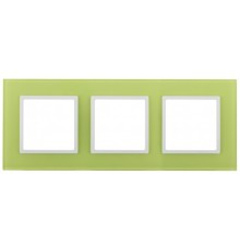 Эра Б0034516 14-5103-26 Рамка на 3 поста, стекло, Эра Elegance, лайм+бел