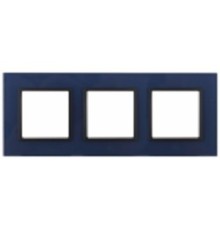 Эра Б0034519 14-5103-29 Рамка на 3 поста, стекло, Эра Elegance, синий+антр