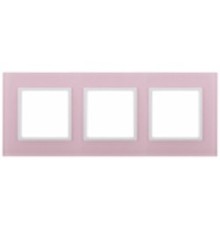 Эра Б0034520 14-5103-30 Рамка на 3 поста, стекло, Эра Elegance, розовый+бел