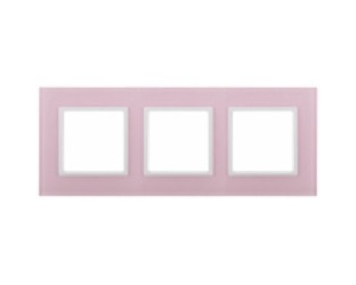 [ЭРА Розетки, выключатели] Эра Б0034520 14-5103-30 Рамка на 3 поста, стекло, Эра Elegance, розовый+бел