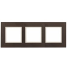 Эра Б0034521 14-5103-31 Рамка на 3 поста, стекло, Эра Elegance, мокко+сл.к