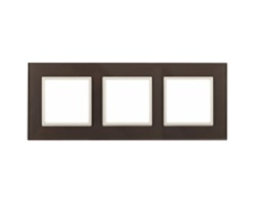 [ЭРА Розетки, выключатели] Эра Б0034521 14-5103-31 Рамка на 3 поста, стекло, Эра Elegance, мокко+сл.к