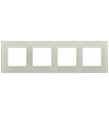 Эра Б0034525 14-5104-02 Рамка на 4 поста, стекло, Эра Elegance, сл.кость+сл.к