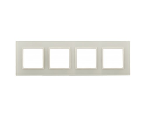 [ЭРА Розетки, выключатели] Эра Б0034525 14-5104-02 Рамка на 4 поста, стекло, Эра Elegance, сл.кость+сл.к