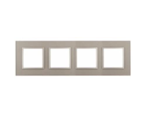 [ЭРА Розетки, выключатели] Эра Б0034527 14-5104-04 Рамка на 4 поста, стекло, Эра Elegance, шампань+шамп
