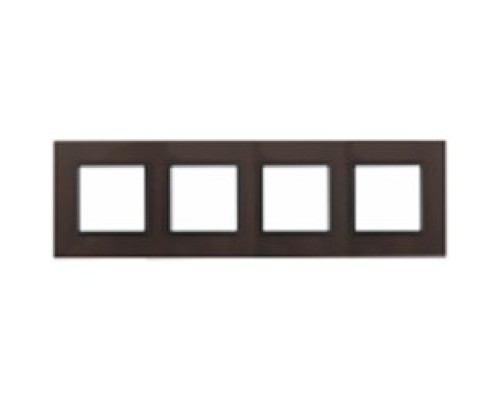 [ЭРА Розетки, выключатели] Эра Б0034529 14-5104-13 Рамка на 4 поста, стекло, Эра Elegance, бронза+антр