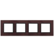 Эра Б0034533 14-5104-25 Рамка на 4 поста, стекло, Эра Elegance, бордо+антр
