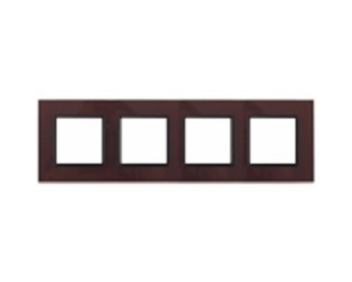 [ЭРА Розетки, выключатели] Эра Б0034533 14-5104-25 Рамка на 4 поста, стекло, Эра Elegance, бордо+антр