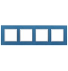 Эра Б0034536 14-5104-28 Рамка на 4 поста, стекло, Эра Elegance, голубой+бел