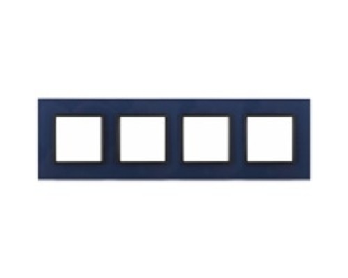 [ЭРА Розетки, выключатели] Эра Б0034537 14-5104-29 Рамка на 4 поста, стекло, Эра Elegance, синий+антр
