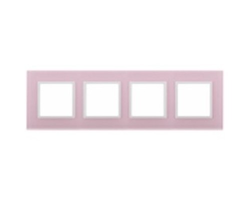 [ЭРА Розетки, выключатели] Эра Б0034538 14-5104-30 Рамка на 4 поста, стекло, Эра Elegance, розовый+бел