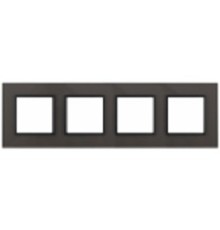 Эра Б0034540 14-5104-32  Рамка на 4 поста, стекло, Эра Elegance, серый+антр