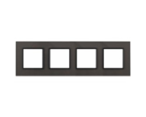 [ЭРА Розетки, выключатели] Эра Б0034540 14-5104-32  Рамка на 4 поста, стекло, Эра Elegance, серый+антр