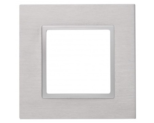 [ЭРА Розетки, выключатели] Эра Б0034541 14-5201-03 Рамка на 1 пост, металл, Эра Elegance, алюминий+алюм