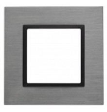 Эра Б0034546 14-5201-42 Рамка на 1 пост, металл, Эра Elegance, титан+антр