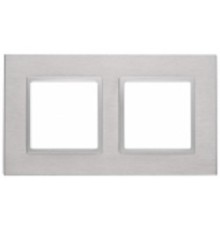 Эра Б0034547 14-5202-03 Рамка на 2 поста, металл, Эра Elegance, алюминий+алюм