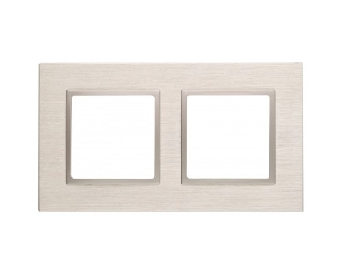 [ЭРА Розетки, выключатели] Эра Б0034548 14-5202-04 Рамка на 2 поста, металл, Эра Elegance, шампань+шамп