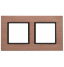 Эра Б0034549 14-5202-14 Рамка на 2 поста, металл, Эра Elegance, медь+антр